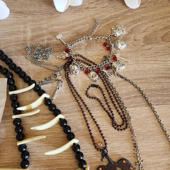 Halloween Horror Dinosaur Bones Pumpkin Spooky Jewelry Lot - Picture 6 of 6